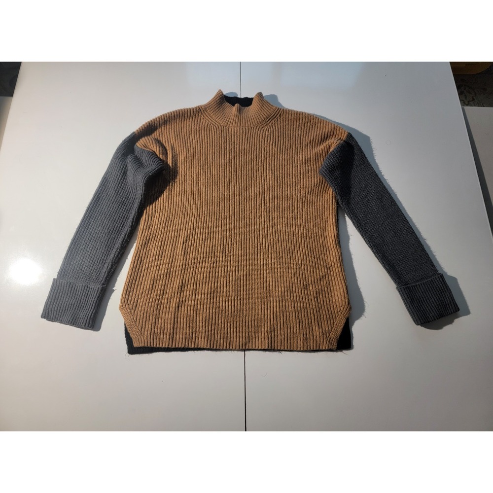 CALVIN KLEIN WOMENS‎ TRI COLOR MOCK NECK COLORBLOCK SWEATER,S